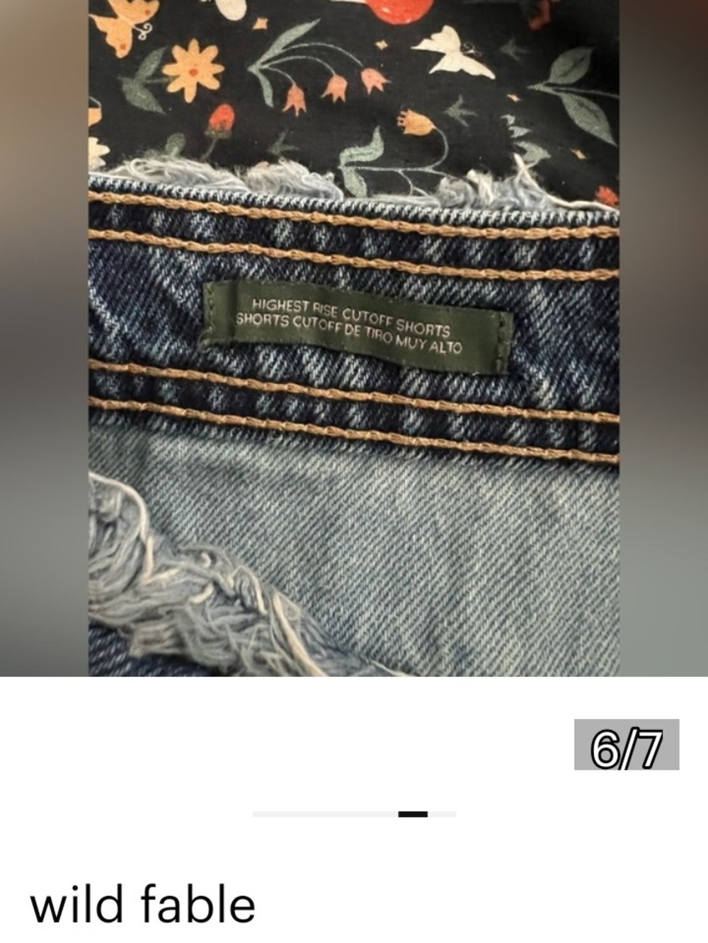 wild fable Patchwork Two-Tone Denim Shorts - Light & Dark Blue NWT🆕✨ - Picture 6 of 7